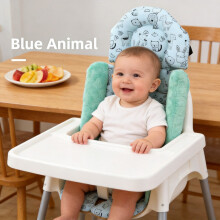 (Blue)Almohadilla de cojín para cochecito de bebé antideslizante suave transpirable soporte para asiento de regalo de coche