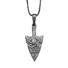 Vintage Egyptian Horus Eye Pendant Necklace for Men Stainless Steel Mythology Jewelry