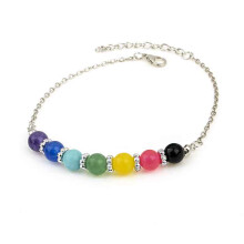 Fashion Beach Stone Boho Ankle Barefoots Bead Foot Chain Amethyst Bracelet