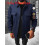(Blue, S) Polyester Fabric Casual Jacket For Teens With Stand Collar Multiple Pockets And 1