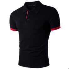 (Black, Tag L=US/UK/AU S) Mens Usa Fashion Stylish Casual Tshirts Slim Fit Short Sleeve Tops Polo Shirt