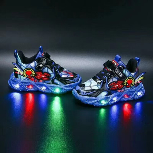 (Blue,21)Lightup Child Running Shoes With Waterproof Material Easy Hookandloop Closure 1