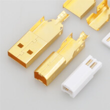 Gold Plated USB A to B Connector, Type A-B Plug, for DIY HiFi USB Cable Replacement, Audio Grade USB Wire Repair