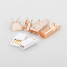 Vergulde USB A Naar B Connector Type AB-Stekker voor DIY HiFi USB-Kabelvervanging, Audiokwaliteit USB-Reparatieonderdelen