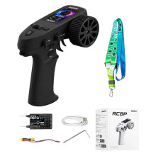 Radiolink RC8P RC-Sender mit 8 Kanälen, 2,4 GHz und R8FG Empfänger für RC-Crawler, Autos, Boote, TRX4, TRX4M, SCX10, SCX24, Schwarz