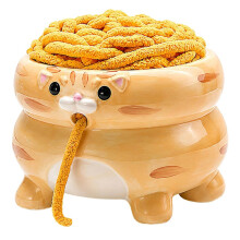 Cat Yarn Bowl for Knitting, Ceramic Yarn Holder Crocheting Bowl, Cute Knitting Holder Bowls for Yarn Crochet Supplies