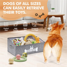 Dog Toy Basket, Specially Designed for Dog Toy Storage, Fold Dog Toy Box with Handle,Perfect for Storing Pet Toys