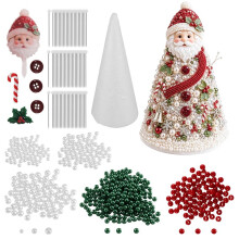 DIY-Weihnachtsbaum-Set mit Perlen, Weihnachtsmann-Bastelset, Handgefertigte Schreibtisch-Weihnachtsdekoration mit Perlen