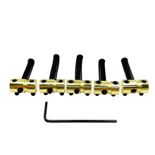 5 String Bass Bridge Saddles, Metal Bass Guitar String Saddles, Guitar Bridge Saddle with Spring & Hex Wrench Gold