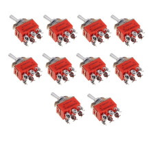 10PCS SPST DPDT 250V 15A E-TEN1321 Large Toggle Knob Switches B