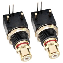 2 Conectores Hembra RCA de 3A y 15W con Adaptador CoAxial de 90 Grados para CCTV