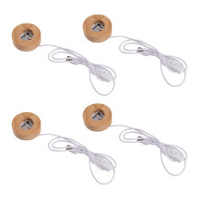 4Pcs LED Round Lighted Base Desktop Decorative Lights Base Night Light for Home Illuminate 3D Crystal Glass Resin Art B