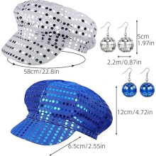 Chapeau Disco à Paillettes Style Années 70, Accessoire de Fête Idéal pour les Costumes Disco, la Danse, les Festivals et les Tenues de Club A