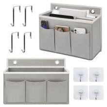 Hanging Organizer with Hooks, Pack of 2 - Bed & Door Hanging Organizer - Ideal for Bedrooms, Dorms, or RVs