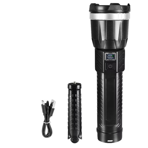 Super Powerful Flashlight Built-in 3x18650 High Power Torch Rechargeable LED Light  Aperture Camping COB Lantern