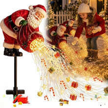 Fontana Magica A Forma di Pupazzo di Neve con Fiocchi di Neve A LED, Luce Natalizia da Giardino, Decorazione Festiva per Esterni per Cortile e