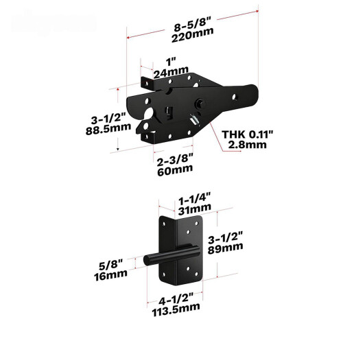 Self Locking Gate Catch for Secure Pool, Yard, and Garden - Heavy Duty Steel Construction 2