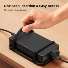 2 Pack Laptop Charger Holder, Under Desk Power Brick Mount, Cable Management Organizer for Power Adapters