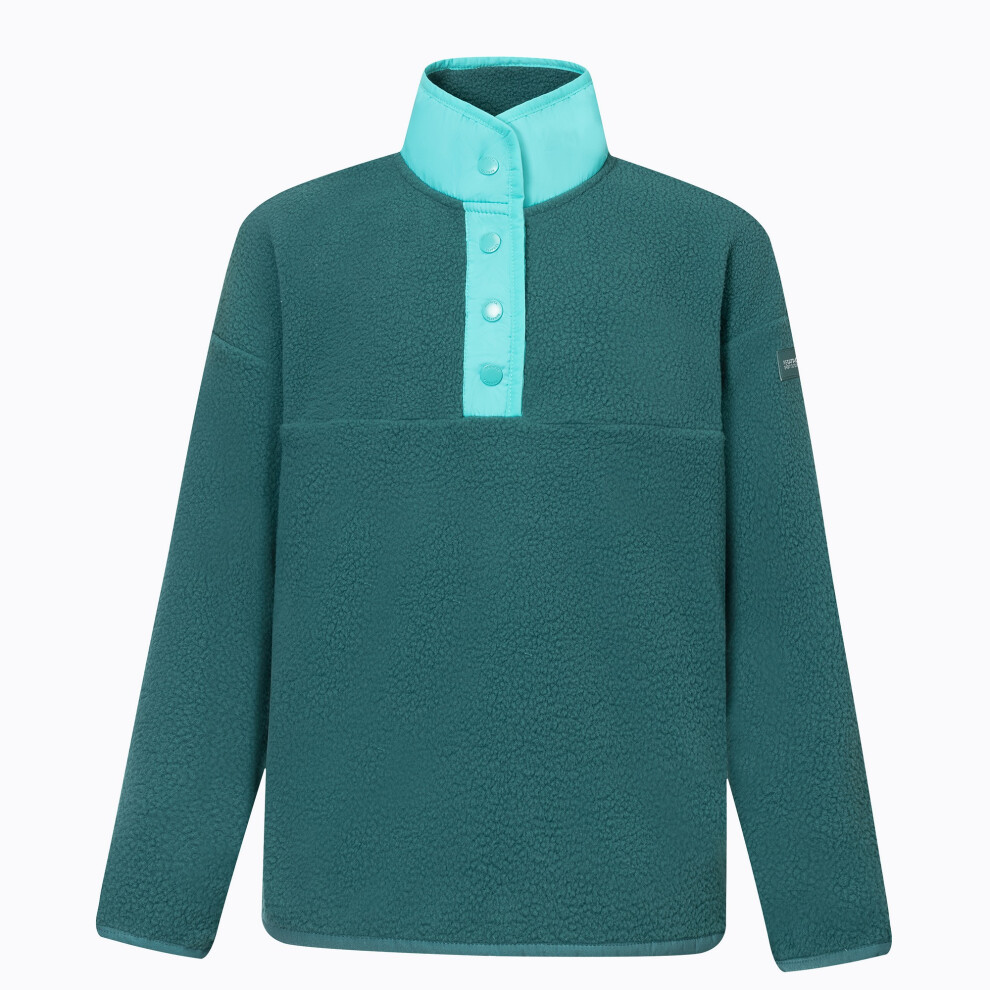 Regatta (9-10 Years, Mediterranea/Turquoise) Childrens/Kids Eva Button Detail Fleece Top