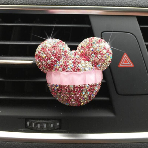 (Pink)Embouchure climatiseur parfum voiture Mickey Mouse mode strass classique
