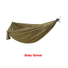 (ArmyGreen)Double Person Parachute Nylon Hammock Outdoor Travel Camping Swing Hanging Bed