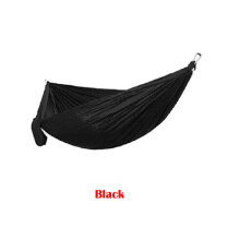 (Black)Double Person Parachute Nylon Hammock Outdoor Travel Camping Swing Hanging Bed