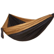 (Camel+Black)Double Person Parachute Nylon Hammock Outdoor Travel Camping Swing Hanging Bed