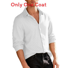 (White,S)Chaqueta tejida de moda con botones frente tela de poliéster para uso informal hombres activos