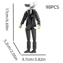 (Style D)Skibidi Moniteur de Toilette Homme Blocs de Construction Abs Bricolage Figurine Jouet Créatif Cadeau Enfants