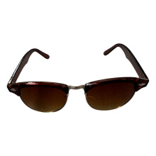 (Brown)Uv400 Protection Sunglasses Half Frame For Outdoor Activities Lightweight Retro