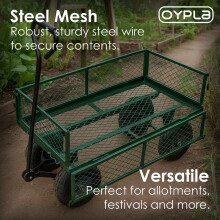 Heavy Duty Metal Green Garden Cart Barrow Utility Trolley