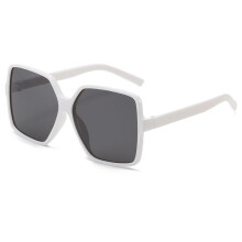 (White+Gray)Women Large Shield Oversized Square Sunglasses Shades Outdoor Glasses Eyewear