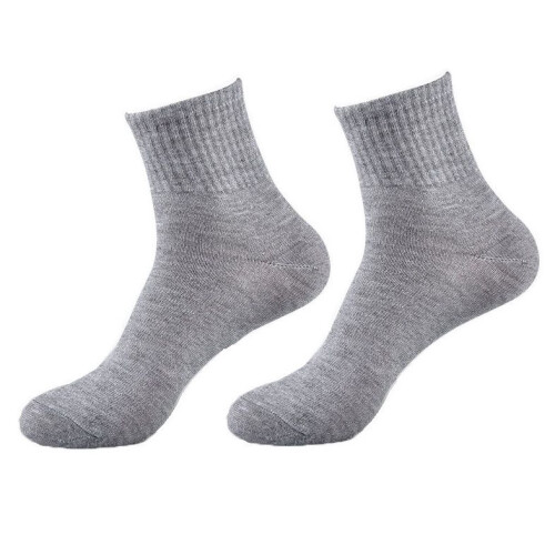 (Black)Sports Socks Polyester Cotton Men Solid Color Simple Fashionable Casual And 1