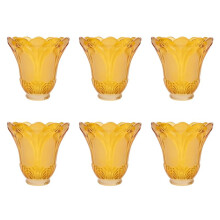 6X Ventilador de Techo Candelabro Vidrio Esmerilado Y Transparente Reemplazo de Pantalla de Lámpara de Luz