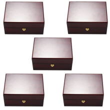 5X Caja de Reloj Individual Brillante Lacada en Madera de Gran Tamaño con Cojín de Cuero PU