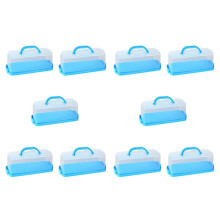 10X Portable Bread Box with Handle Loaf Cake Container Rectangular Food Storage Keeper Carrier 13 Inch Translucent Dome