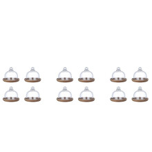 Soporte Multifuncional para Servir Postres Plato para Tartas de Acacia con Tapa de Cúpula Plato para Tartas para Hoteles para Hogar (12 Piezas)