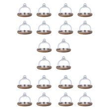 Soporte Multifuncional para Servir Postres Plato para Tartas de Acacia con Tapa de CúPula Plato para Tartas para Hoteles para Hogar (20 Piezas)