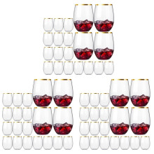 60X Copas de Vino Desechables Sin Tallo, Copas de Vino de PláStico, Copas de CóCtel de Whisky, Copas Transparentes para Fiestas