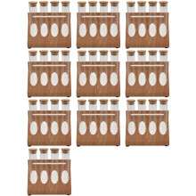 10X Granos de Café de Madera Soporte de Estante de Exhibición de Té Tubo de Ensayo de Vidrio Almacenamiento Sellado Adornos Decorativos Frasco de