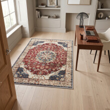 (120 cm x 170 cm (4ft x 5ft 8")- Small Area Rug/Carpet., WHISPER/CREAM RED- CASHMERE RUG) Large Traditional Rugs Living Room Carpet Door Mat