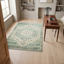 (120 cm x 170 cm (4ft x 5ft 8")- Small Area Rug/Carpet., EMBER/GREEN CREAM- CASHMERE RUG) Large Traditional Rugs Living Room Carpet Door Mat