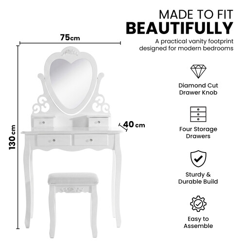 Dressing Table Vanity Makeup Desk Set 2
