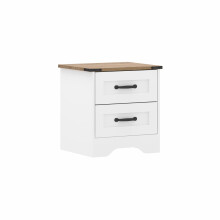 (White) (2 Drawer) Panelled Chest of Drawers Storage Unit