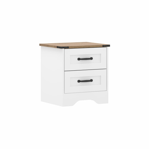 (White) (2 Drawer) Panelled Chest of Drawers Storage Unit