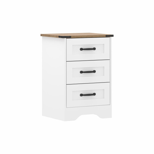 (White) (3 Drawer) Panelled Chest of Drawers Storage Unit