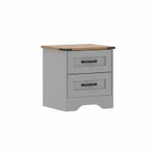 (Grey) (2 Drawer) Panelled Chest of Drawers Storage Unit