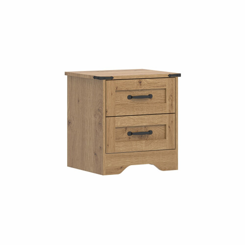 (Oak) (2 Drawer) Panelled Chest of Drawers Storage Unit