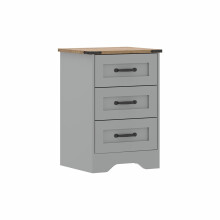 (Grey) (3 Drawer) Panelled Chest of Drawers Storage Unit