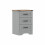 (Grey) (3 Drawer) Panelled Chest of Drawers Storage Unit 1